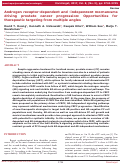 Cover page: Androgen receptor-dependent and -independent mechanisms driving prostate cancer progression: Opportunities for therapeutic targeting from multiple angles.