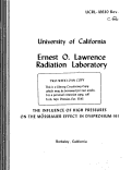 Cover page: THE INFLUENCE OF HIGH PRESSURES ON THE MOSSBAUER EFFECT IN DYSPROSIUM-161