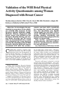 Cover page: Validation of the WHI Brief Physical Activity Questionnaire among Women Diagnosed with Breast Cancer