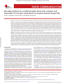 Cover page: Shoaling behaviour is differentially altered by ethanol and dopamine D1 receptor modulators in tropical marine forage fish