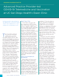 Cover page: Advanced Practice Provider-led COVID-19 Telemedicine and Vaccination at UC San Diego Health's Owen Clinic