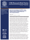 Cover page: No Country for Immigrant Children: From Obama’s “Humanitarian Crisis” to Trump’s Criminalization of Central American Unaccompanied Minors