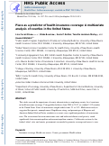 Cover page: Place as a predictor of health insurance coverage: A multivariate analysis of counties in the United States