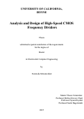 Cover page: Analysis and Design of High-Speed CMOS Frequency Dividers