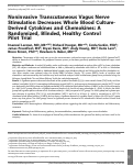 Cover page: Noninvasive Transcutaneous Vagus Nerve Stimulation Decreases Whole Blood Culture‐Derived Cytokines and Chemokines: A Randomized, Blinded, Healthy Control Pilot Trial