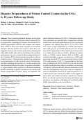 Cover page: Disaster Preparedness of Poison Control Centers in the USA: A 15-year Follow-up Study