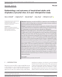 Cover page: Epidemiology and outcomes of hospitalized adults with respiratory syncytial virus: A 6-year retrospective study.