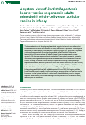 Cover page: Systems view of Bordetella pertussis booster vaccination in adults primed with whole-cell vs. acellular vaccine