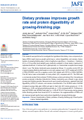 Cover page: Dietary protease improves growth rate and protein digestibility of growing-finishing pigs.