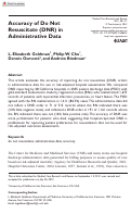 Cover page: Accuracy of Do Not Resuscitate (DNR) in Administrative Data