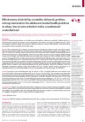 Cover page: Effectiveness of a brief lay counsellor-delivered, problem-solving intervention for adolescent mental health problems in urban, low-income schools in India: a randomised controlled trial.