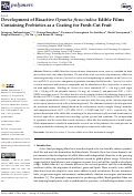 Cover page: Development of Bioactive Opuntia ficus-indica Edible Films Containing Probiotics as a Coating for Fresh-Cut Fruit