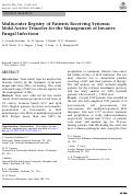 Cover page: Multicenter Registry of Patients Receiving Systemic Mold-Active Triazoles for the Management of Invasive Fungal Infections