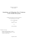 Cover page: Identifying and Mitigating Trust Violations in the Mobile Ecosystem