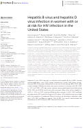 Cover page: Hepatitis B virus and hepatitis D virus infection in women with or at risk for HIV infection in the United States