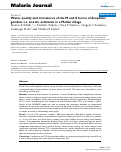 Cover page: Water quality and immatures of the M and S forms of Anopheles gambiae s.s. and An. arabiensis in a Malian village