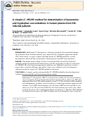 Cover page: A simple LCMS/MS method for determination of kynurenine and tryptophan concentrations in human plasma from HIV-infected patients