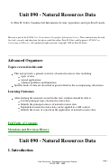 Cover page: Units 090-091 - Natural Resources Data