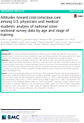 Cover page: Attitudes toward cost-conscious care among U.S. physicians and medical students: analysis of national cross-sectional survey data by age and stage of training