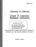 Cover page: THE EFFECT OF A SMALL FRACTION OF SPHERICAL POROSITY ON THE ELASTIC MODULI OF GLASS