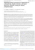 Cover page: Multidimensional assessment of impulsivity in schizophrenia, bipolar disorder, and major depressive disorder: testing for shared endophenotypes