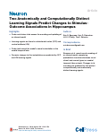 Cover page: Two Anatomically and Computationally Distinct Learning Signals Predict Changes to Stimulus-Outcome Associations in Hippocampus