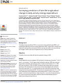 Cover page: Surveying predictors of late-life longitudinal change in daily activity energy expenditure