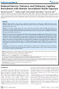 Cover page: Reduced Exercise Tolerance and Pulmonary Capillary Recruitment with Remote Secondhand Smoke Exposure