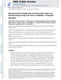 Cover page: Noninvasive Risk Stratification for Nonalcoholic Fatty Liver Disease Among Living Liver Donor Candidates: A Proposed Algorithm