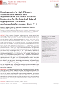 Cover page: Development of a High-Efficiency Transformation Method and Implementation of Rational Metabolic Engineering for the Industrial Butanol Hyperproducer Clostridium saccharoperbutylacetonicum Strain N1-4