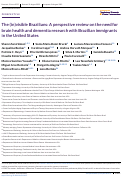 Cover page: The (in)visible Brazilians: A perspective review on the need for brain health and dementia research with Brazilian immigrants in the United States.