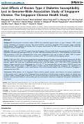 Cover page: Joint effects of known type 2 diabetes susceptibility loci in genome-wide association study of Singapore Chinese: the Singapore Chinese health study.