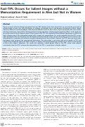 Cover page: Fast-TIPL Occurs for Salient Images without a Memorization Requirement in Men but Not in Women