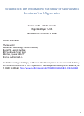 Cover page: Social politics: the importance of the family for naturalisation decisions of the 1.5 generation