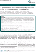 Cover page: A genome wide association study of pulmonary tuberculosis susceptibility in Indonesians