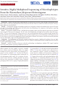 Cover page: Sensitive, Highly Multiplexed Sequencing of Microhaplotypes From the Plasmodium falciparum Heterozygome.