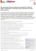 Cover page: The Serological Sciences Network (SeroNet) for COVID-19: Depth and Breadth of Serology Assays and Plans for Assay Harmonization