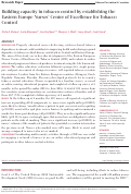 Cover page: Building capacity in tobacco control by establishing the Eastern Europe Nurses’ Center of Excellence for Tobacco Control