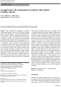 Cover page: An approach to the management of patients with residual Cushing’s disease