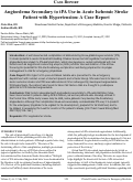 Cover page: Angioedema Secondary to tPA Use in Acute Ischemic Stroke Patient with Hypertension: A Case Report