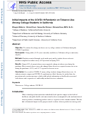 Cover page: Initial impacts of the COVID-19 pandemic on tobacco use among college students in California