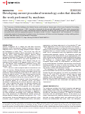 Cover page: Developing current procedural terminology codes that describe the work performed by machines