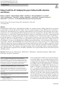 Cover page: Kidney health for all: bridging the gap in kidney health education and literacy.