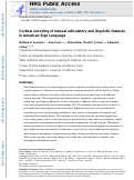 Cover page: Cortical Encoding of Manual Articulatory and Linguistic Features in American Sign Language