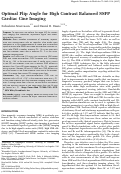 Cover page: Optimal flip angle for high contrast balanced SSFP cardiac cine imaging