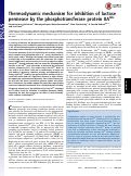 Cover page: Thermodynamic mechanism for inhibition of lactose permease by the phosphotransferase protein IIAGlc