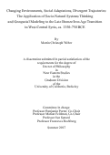 Cover page: Changing Environments, Social Adaptations, Divergent Trajectories: The Application of Socio-Natural Systems Thinking and Geospatial Modeling to the Late Bronze/Iron Age Transition in West-Central Syria, ca. 1350-750 BCE