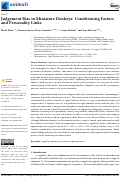 Cover page: Judgement Bias in Miniature Donkeys: Conditioning Factors and Personality Links