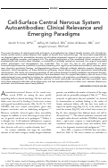 Cover page: Cell‐surface central nervous system autoantibodies: Clinical relevance and emerging paradigms