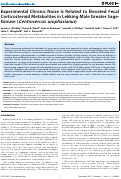 Cover page: Experimental Chronic Noise Is Related to Elevated Fecal Corticosteroid Metabolites in Lekking Male Greater Sage-Grouse (Centrocercus urophasianus)